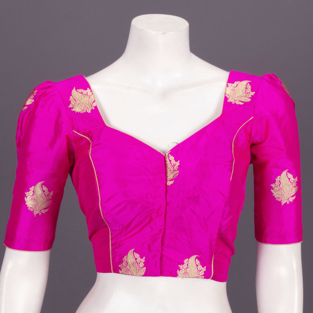 Hot Magenta Banarasi Katan Silk Blouse 10073410