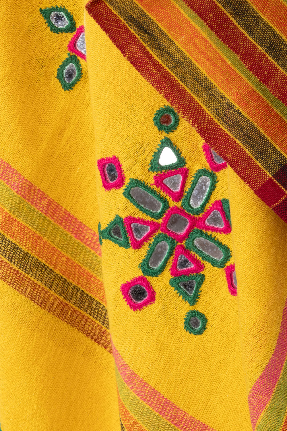 Cyber Yellow Bhujodi Kala Cotton Dupatta 10070532 -Avishya