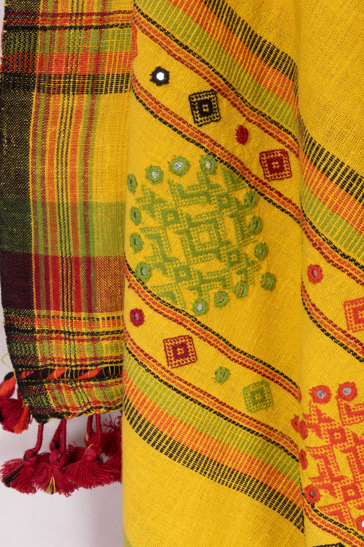 Yellow Bhujodi Kala Cotton Dupatta 10070537 - Avishya