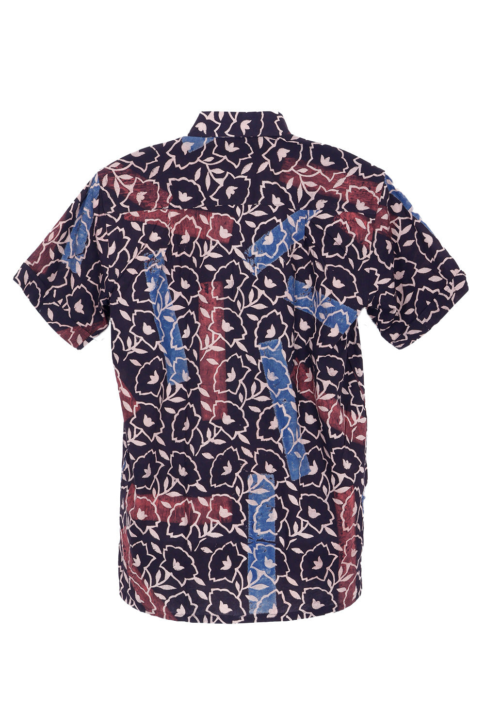 Black Half Sleeve Ajrakh Printed Cotton Mens Shirt 10072714