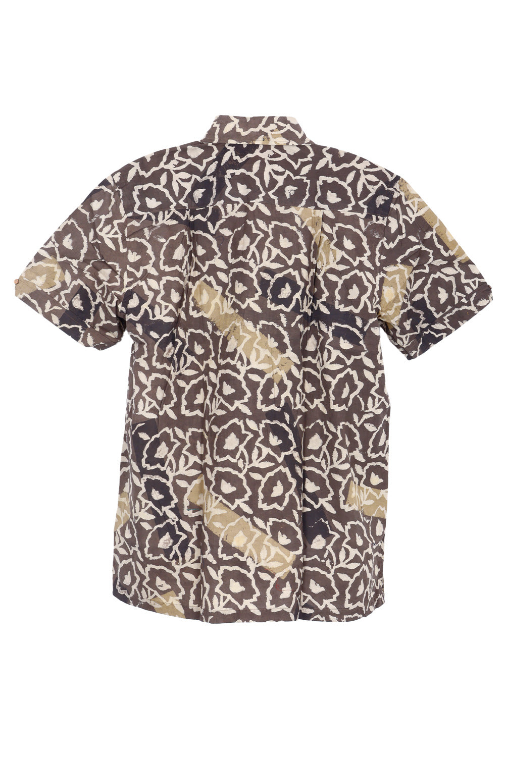 Brown Half Sleeve Ajrakh Printed Cotton Mens Shirt 10072908