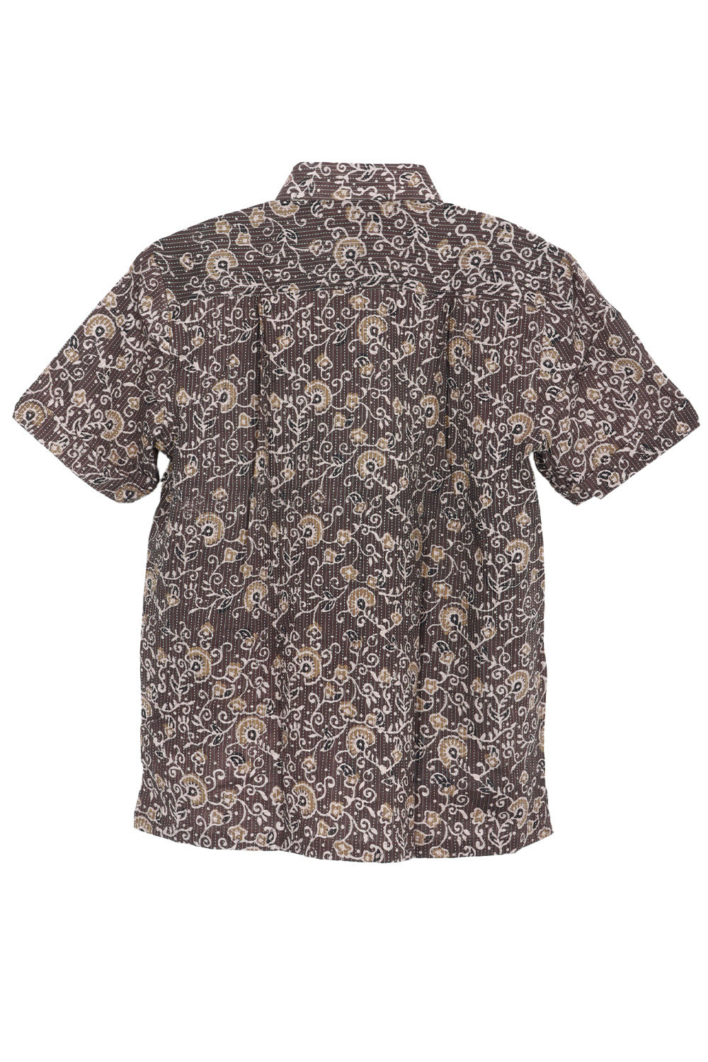 Brown Half Sleeve Ajrakh Printed Cotton Mens Shirt 10072909