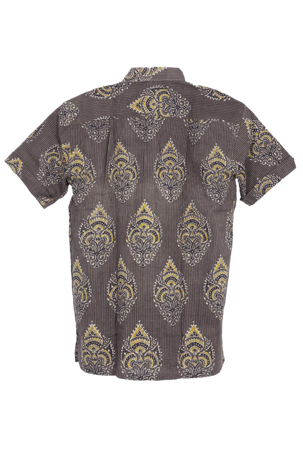 Brown Half Sleeve Ajrakh Printed Cotton Mens Shirt 10072910