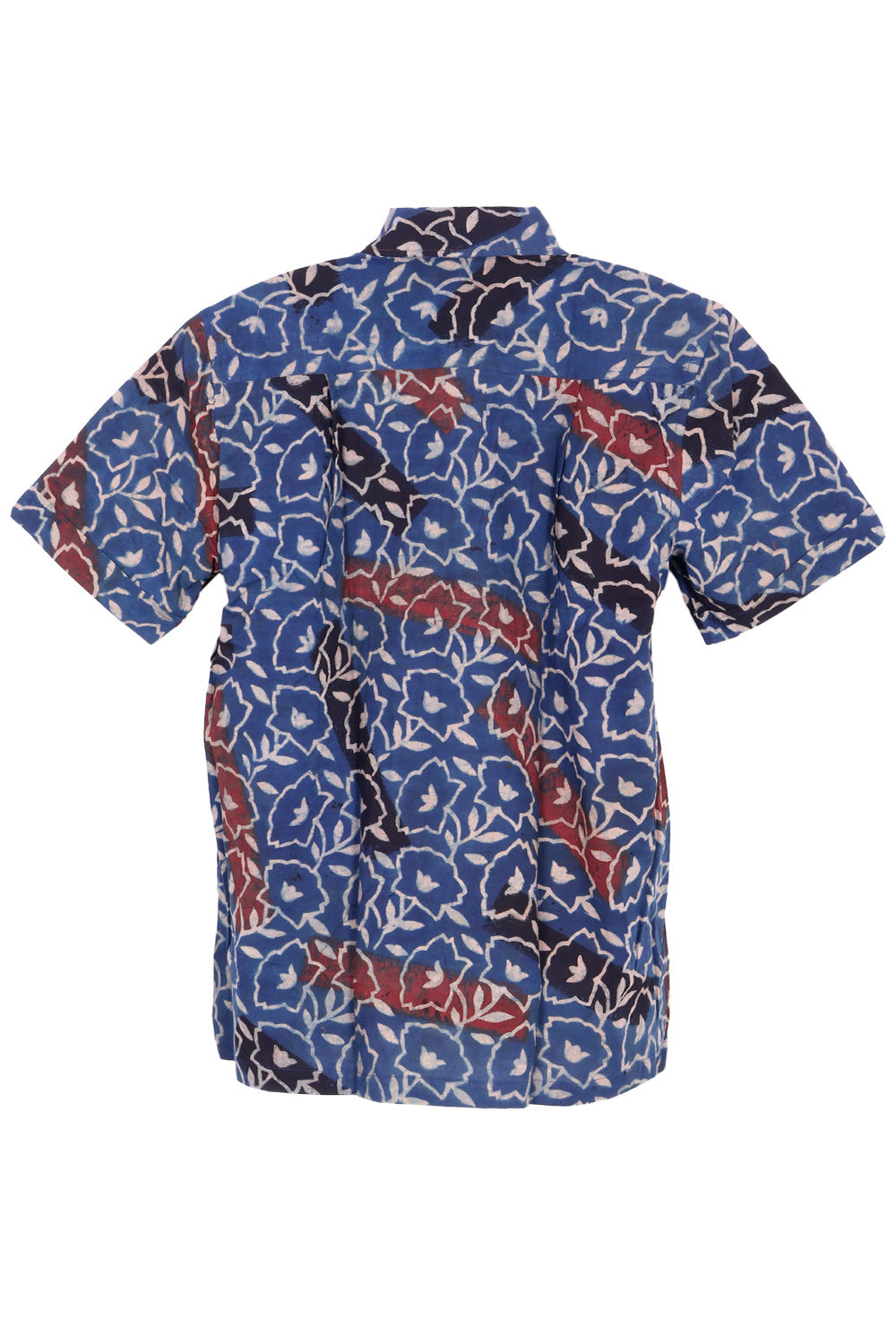 Blue Half Sleeve Ajrakh Printed Cotton Mens Shirt 10072912