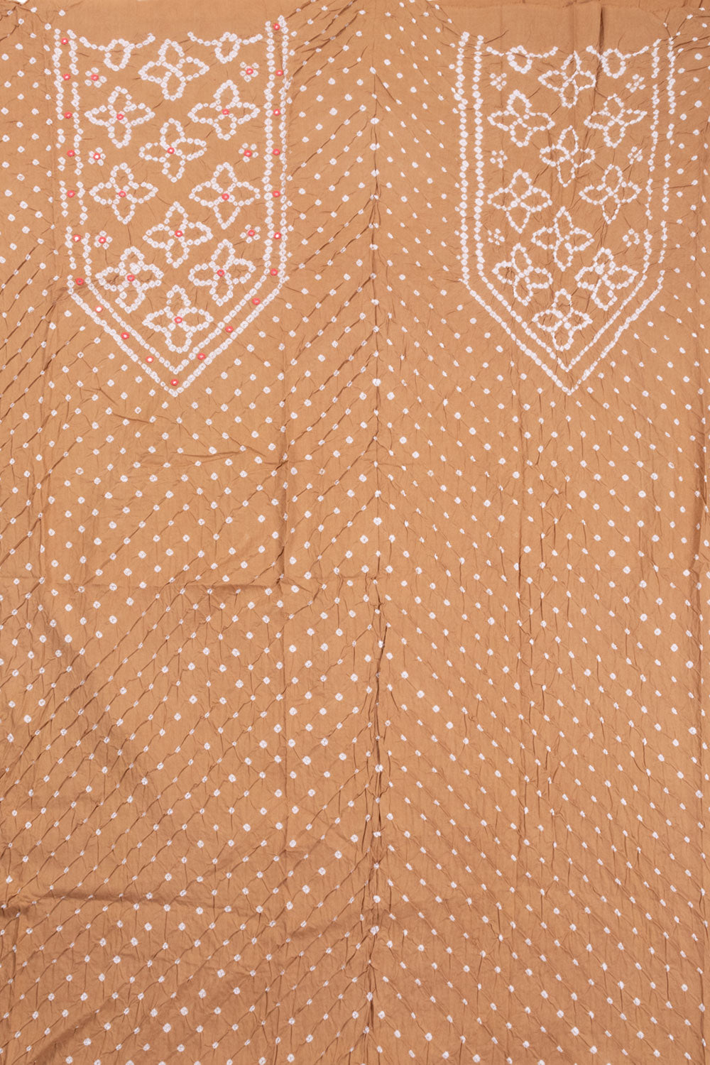 Brown Bandhani Cotton 3-Piece Salwar Suit Material