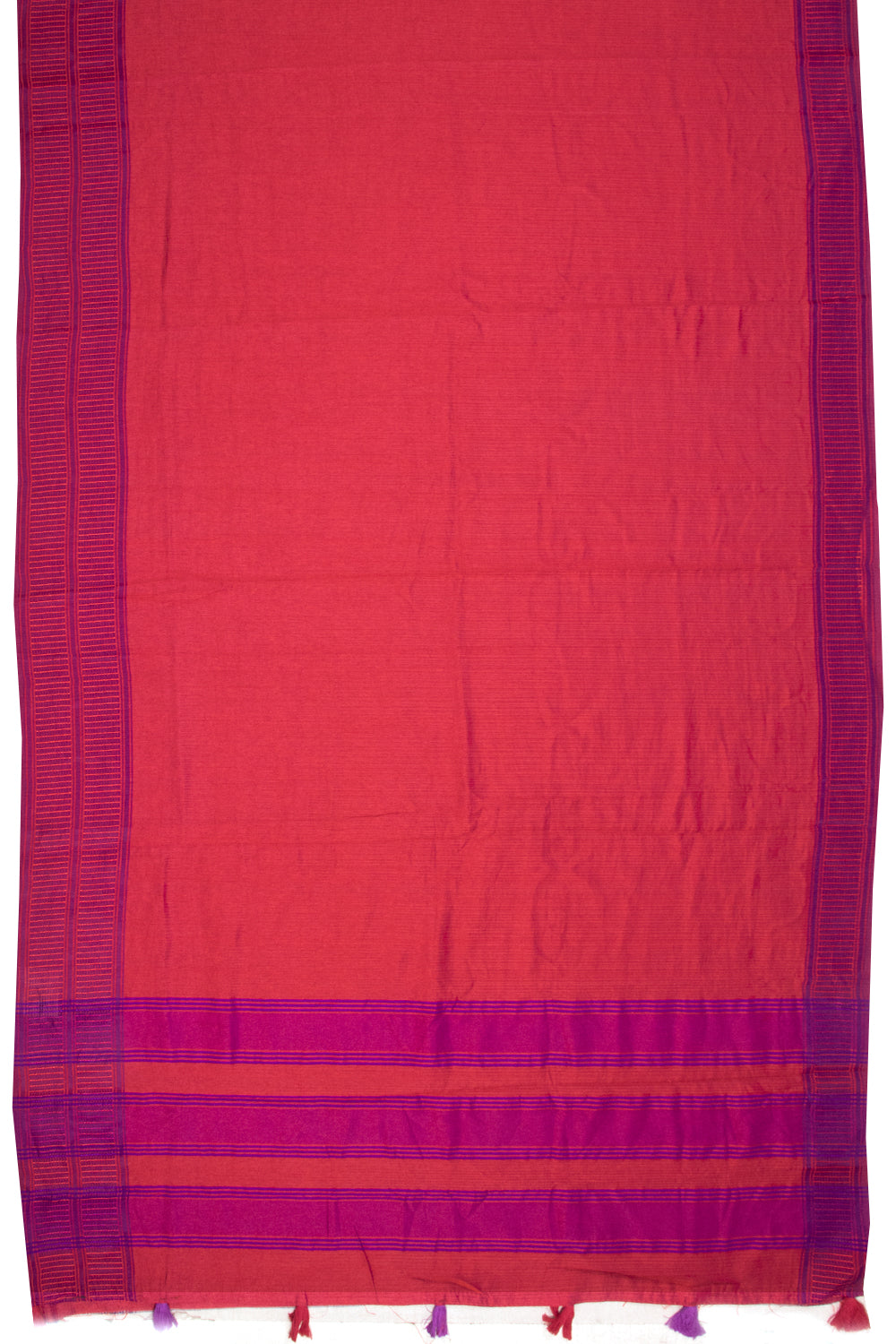 Red And Purple Dual Tone Bamboo Silk Saree 10068783