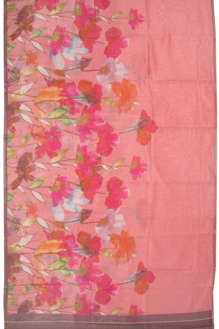  Pink Fancy Printed Linen Saree 10070480