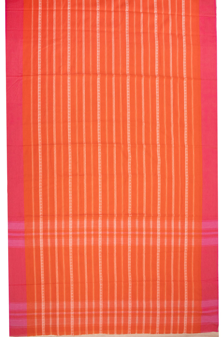 Orange Handloom Dhaniakhali Cotton Saree