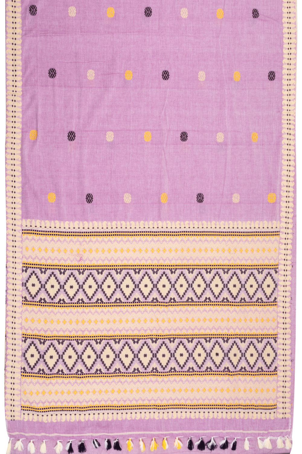 Violet Handloom Assam Cotton Saree 10070973