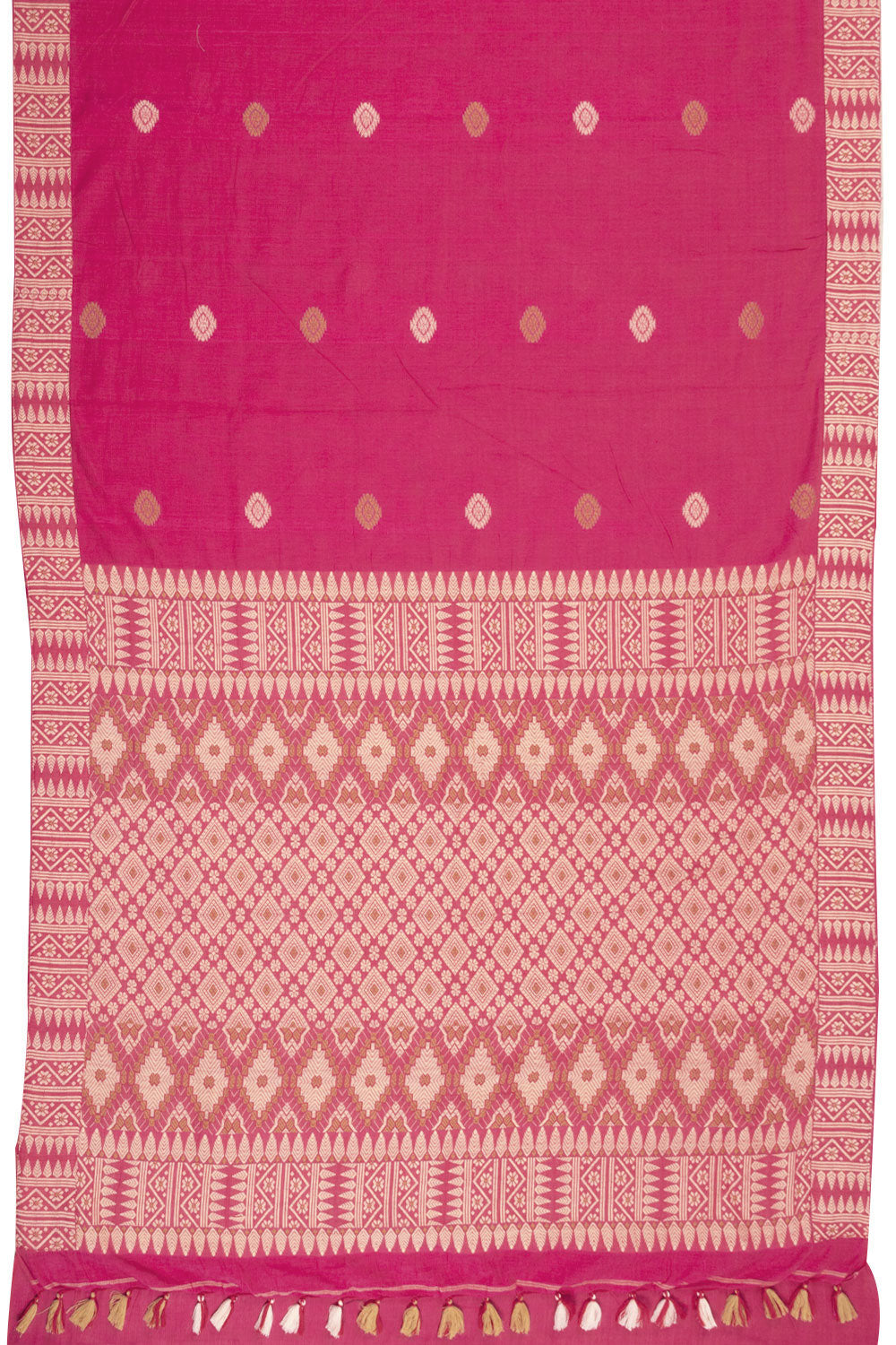 Pink Handloom Assam Cotton Saree 10070977