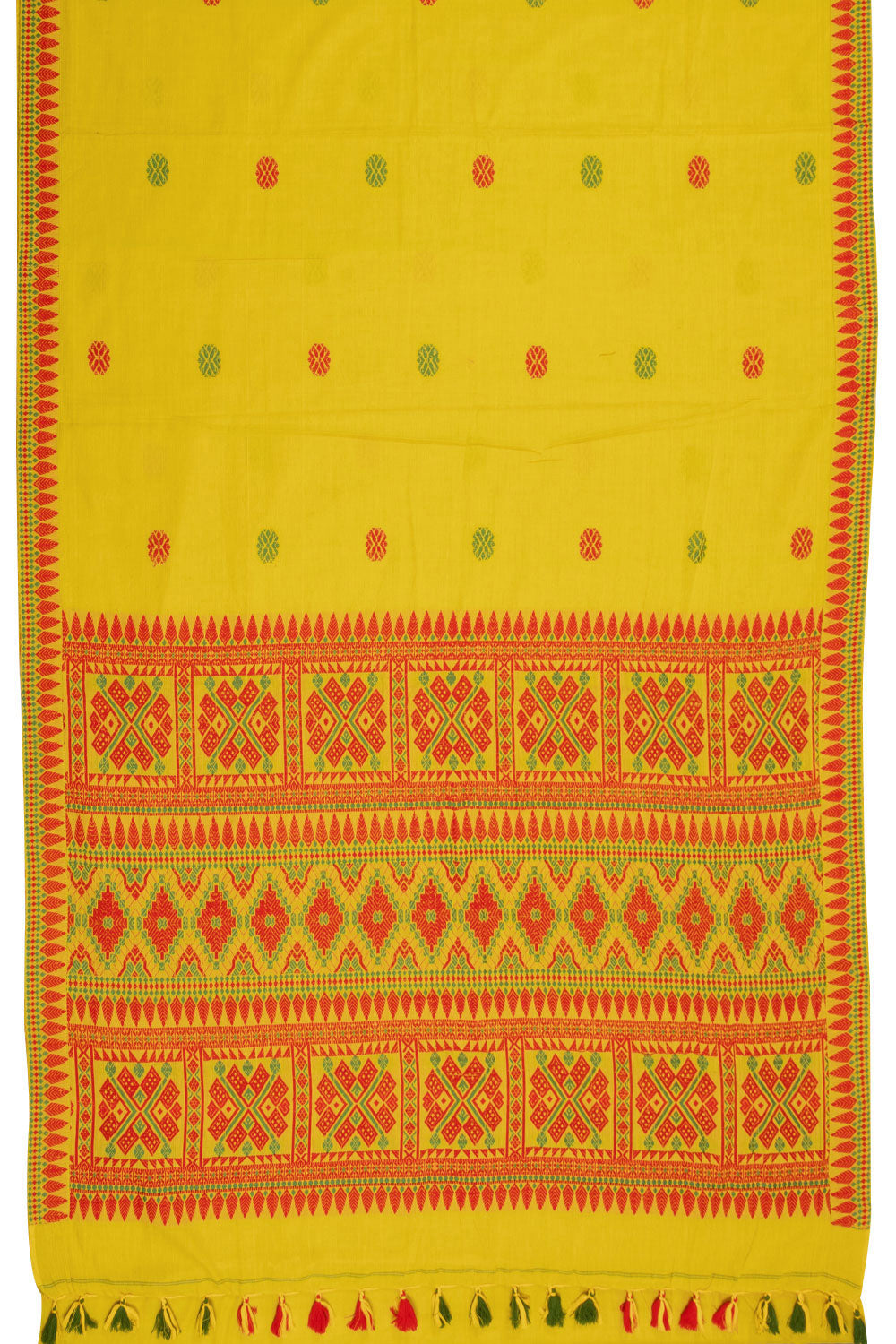 Yellow Handloom Assam Cotton Saree 10070985