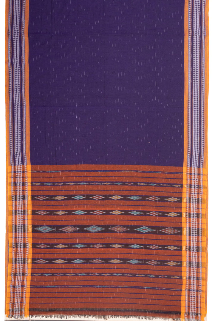 Purple Nuapatna Odisha Ikat Cotton Saree Without Blouse