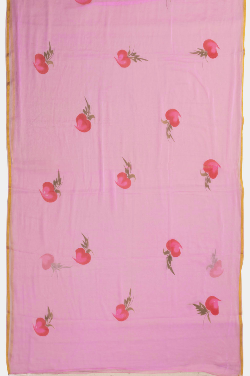 Pink Hand Painted Chiffon Saree 10073500