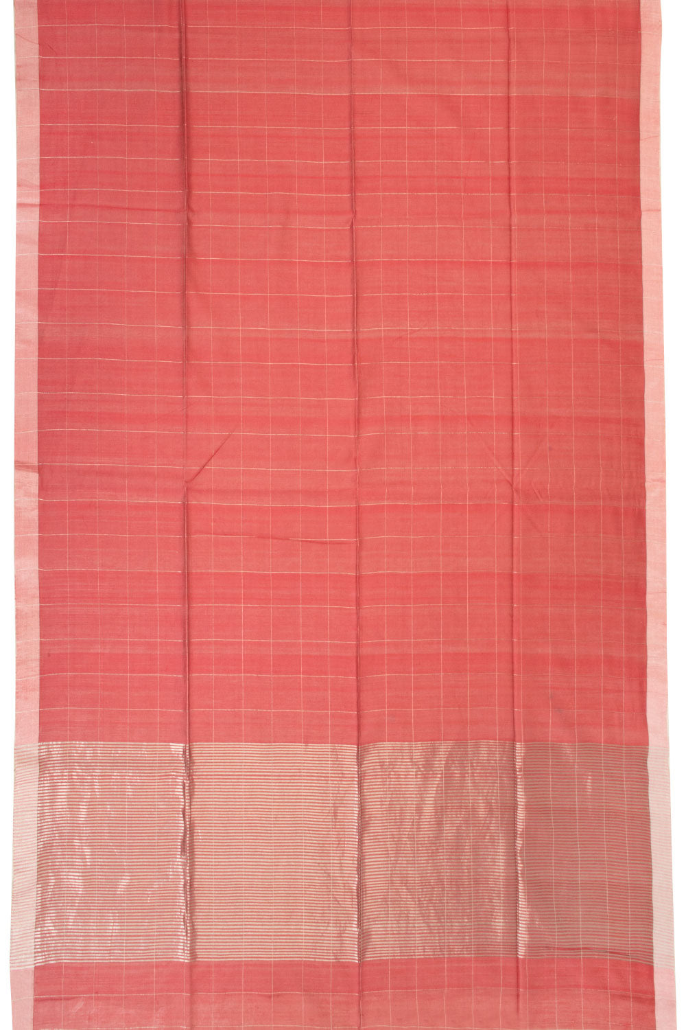 Black & Red Chanderi Half & Half Silk Cotton Saree