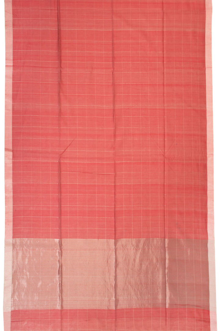 Black & Red Chanderi Half & Half Silk Cotton Saree