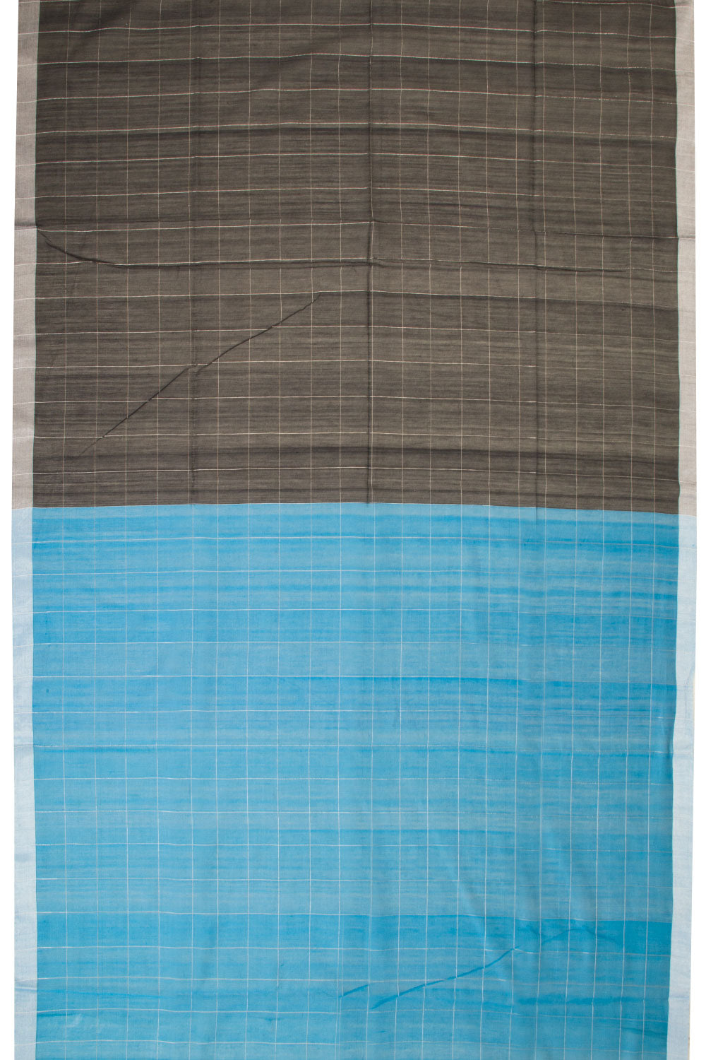 Black & Blue Chanderi Half & Half Silk Cotton Saree