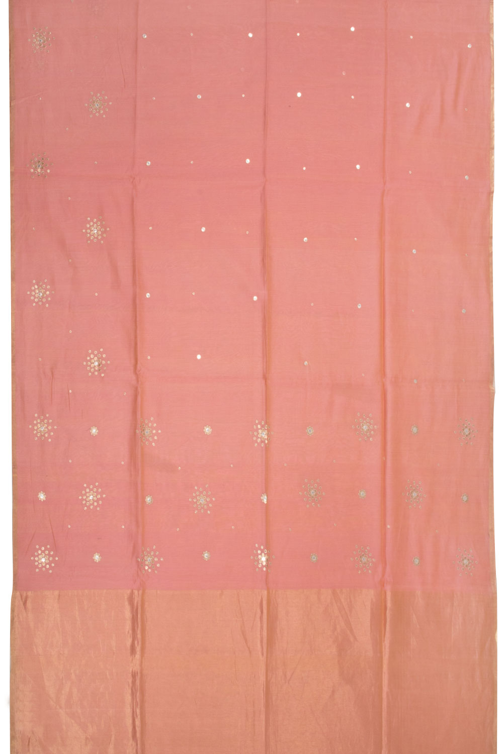 Orange Chanderi Silk Cotton Saree With Tissue Pallu