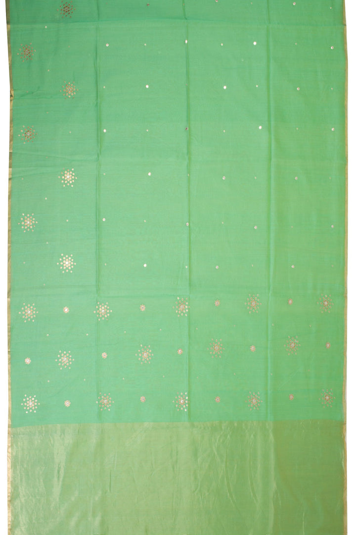 Green Silk Cotton Saree With Tissue Pallu 