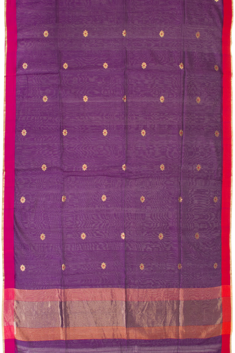 Violet Silk Cotton Saree With Tissue Pallu 