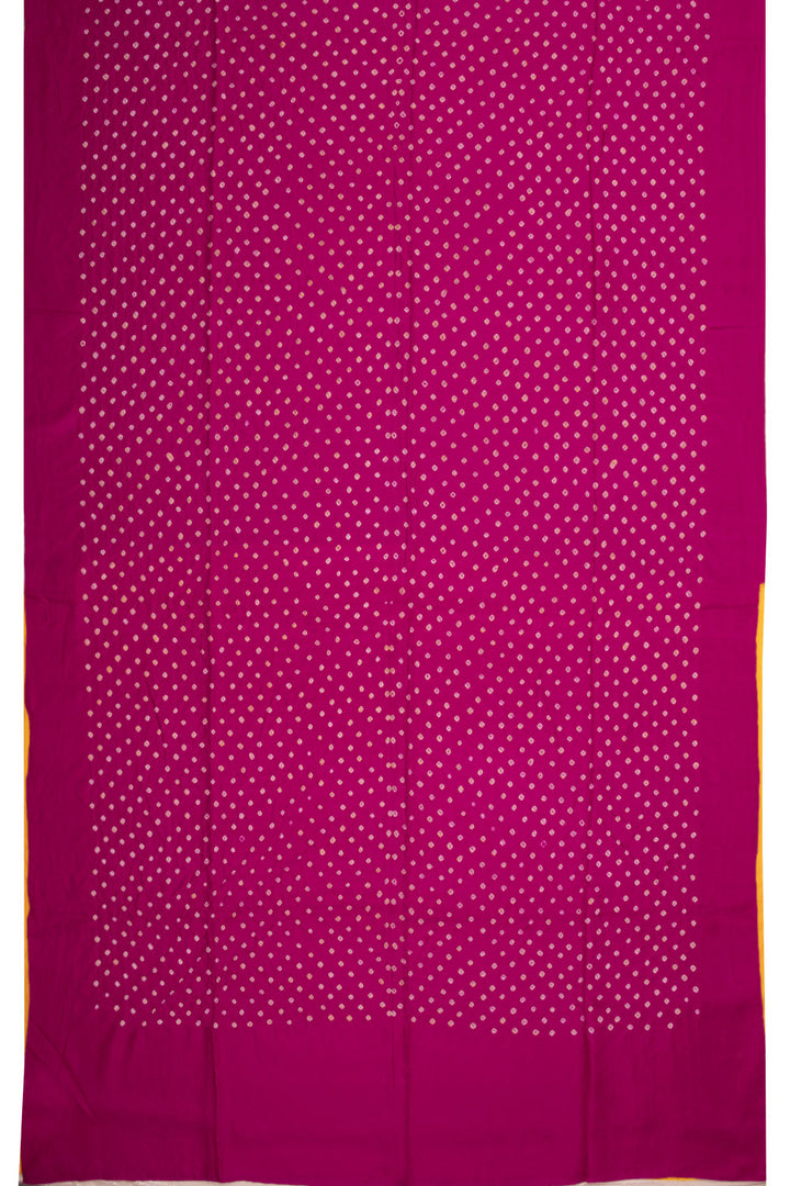 Pink Bandhani Mulberry Silk Saree With Contrast Blouse 10073068