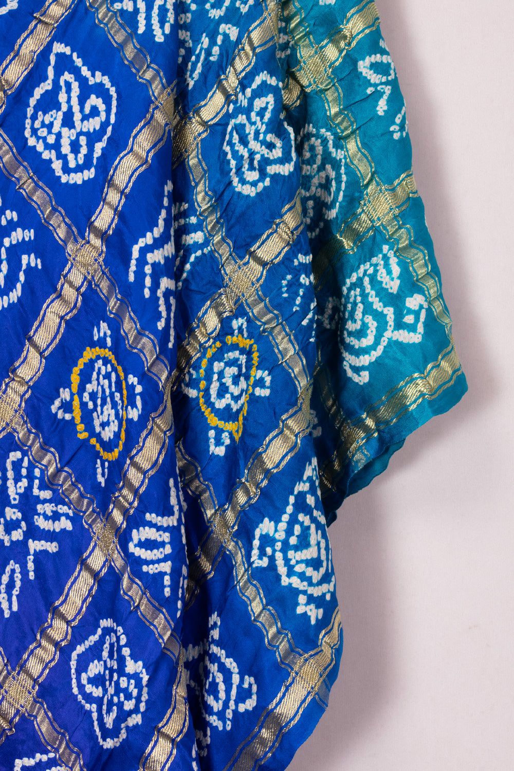 Blue Bandhani Gajji Silk with Lagdi patta Dupatta 10073112