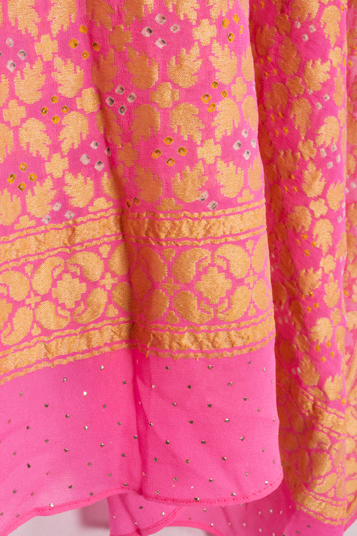 Pink Bandhani Georgette Dupatta 10073114