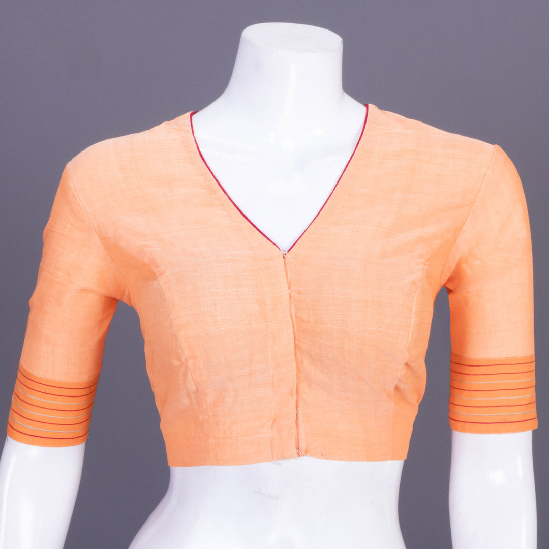 Sherbert Orange Andhra Cotton Blouse 10070426