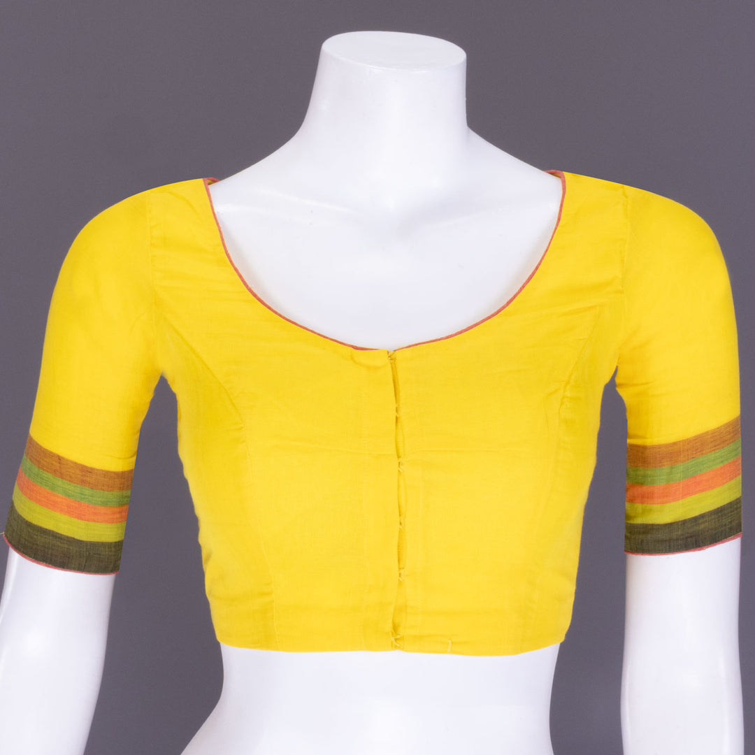 Bright Yellow Andhra Cotton Blouse 10070810