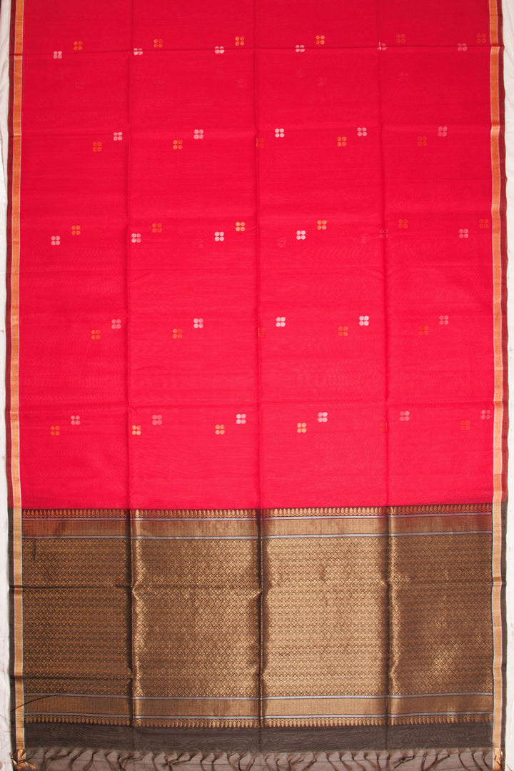 Red Handloom Kovai Silk Cotton Saree 10069042 - Avishya