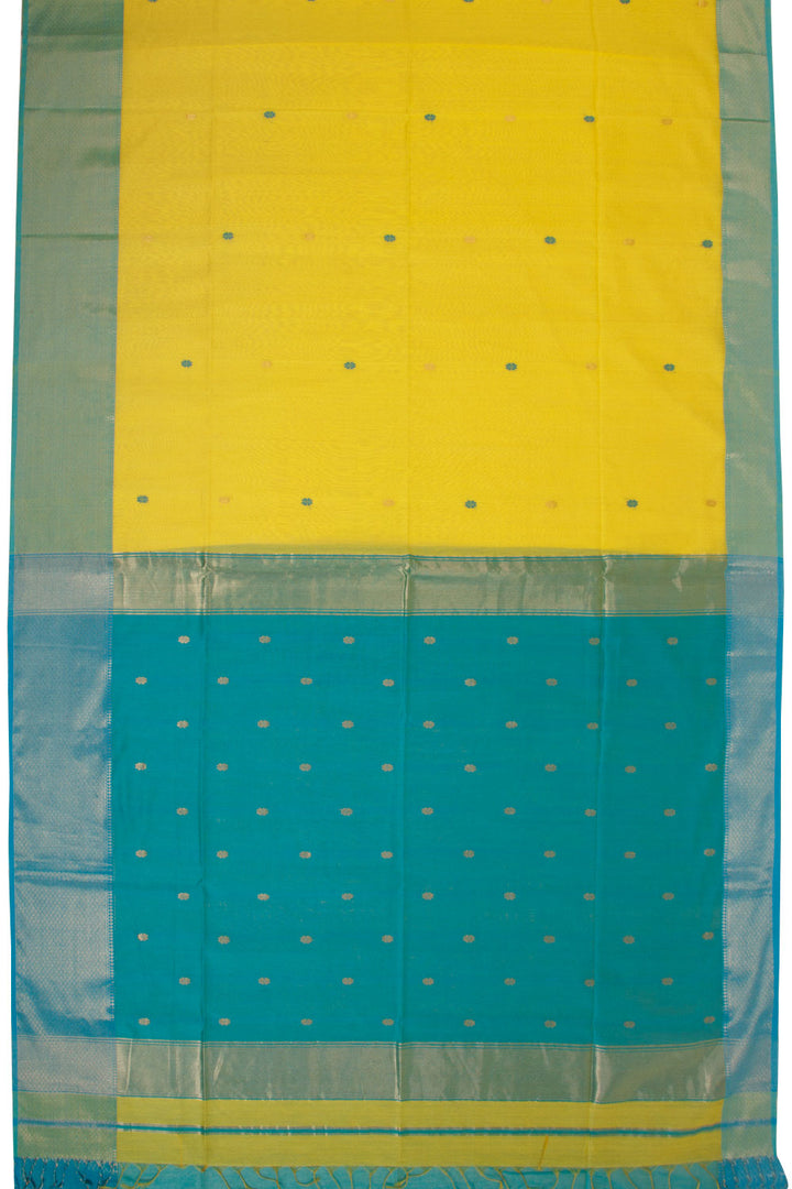 Yellow Handloom Maheshwari Silk Cotton Saree 10068888