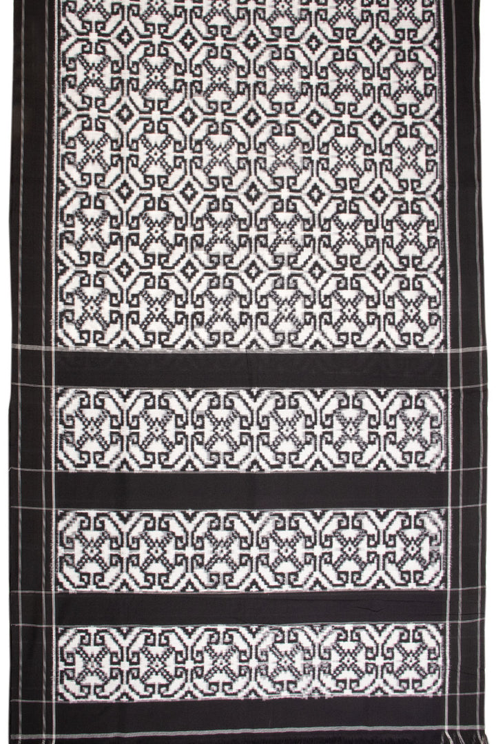 White Handloom Telia Rumal Ikat Cotton Saree 10068756 - Avishya