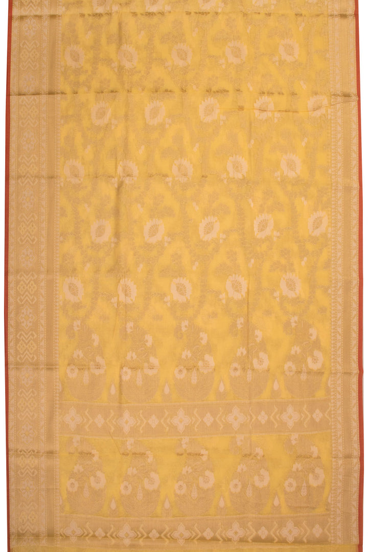 Yellow Handloom Banarasi Silk Cotton Saree 10070510