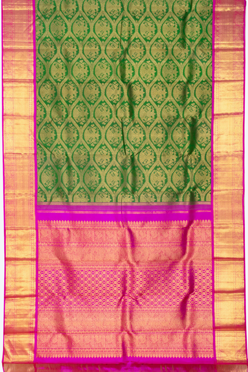 Green Handloom Kanjivaram Silk Saree