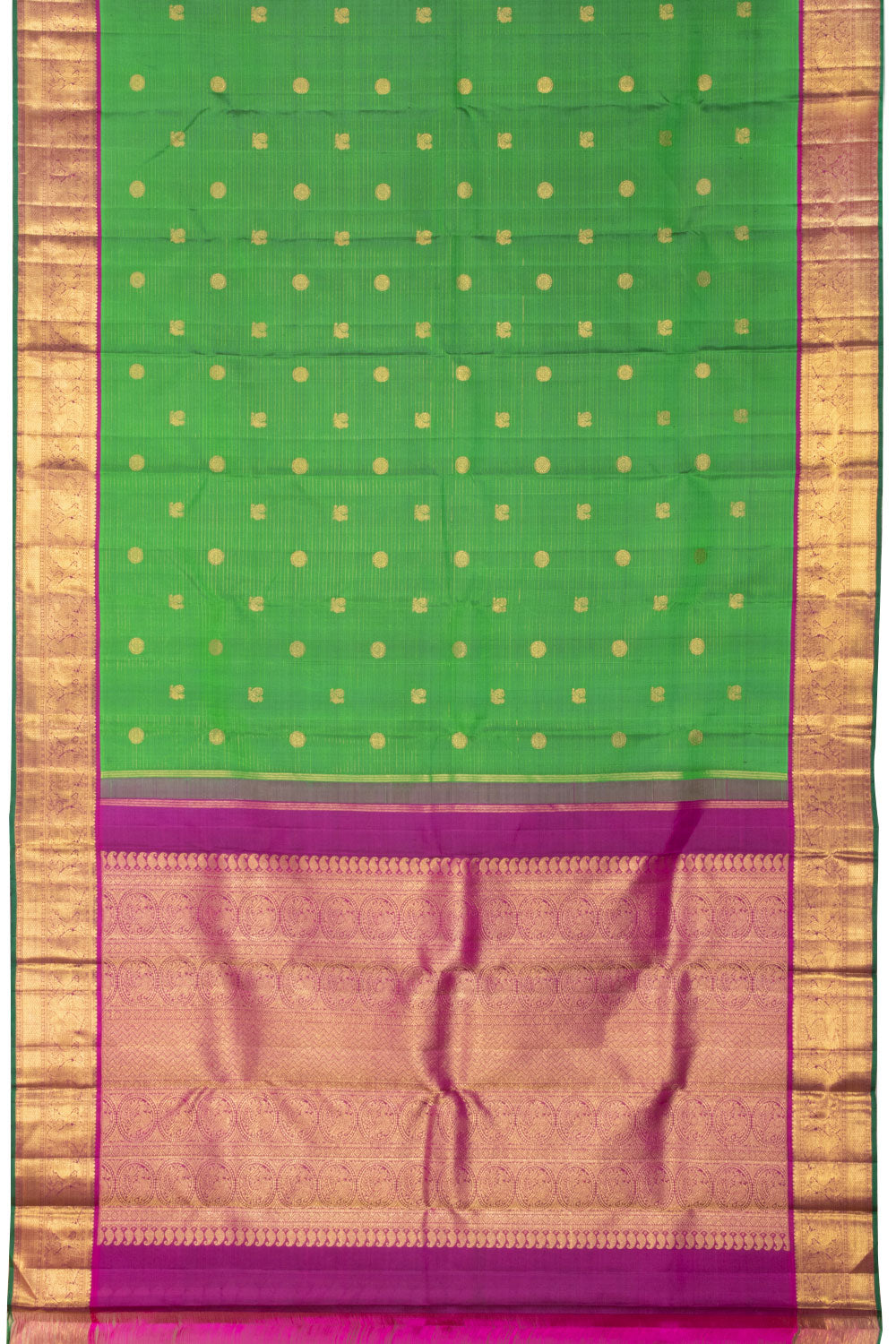 Green Bridal Vaira Oosi Kanjivaram Silk Saree 10070603