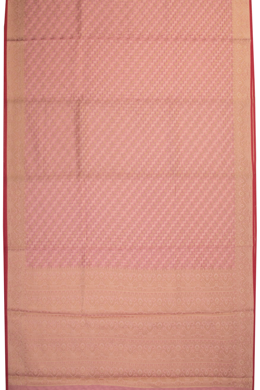 Pink Handloom Banarasi Silk Cotton Saree 10070507