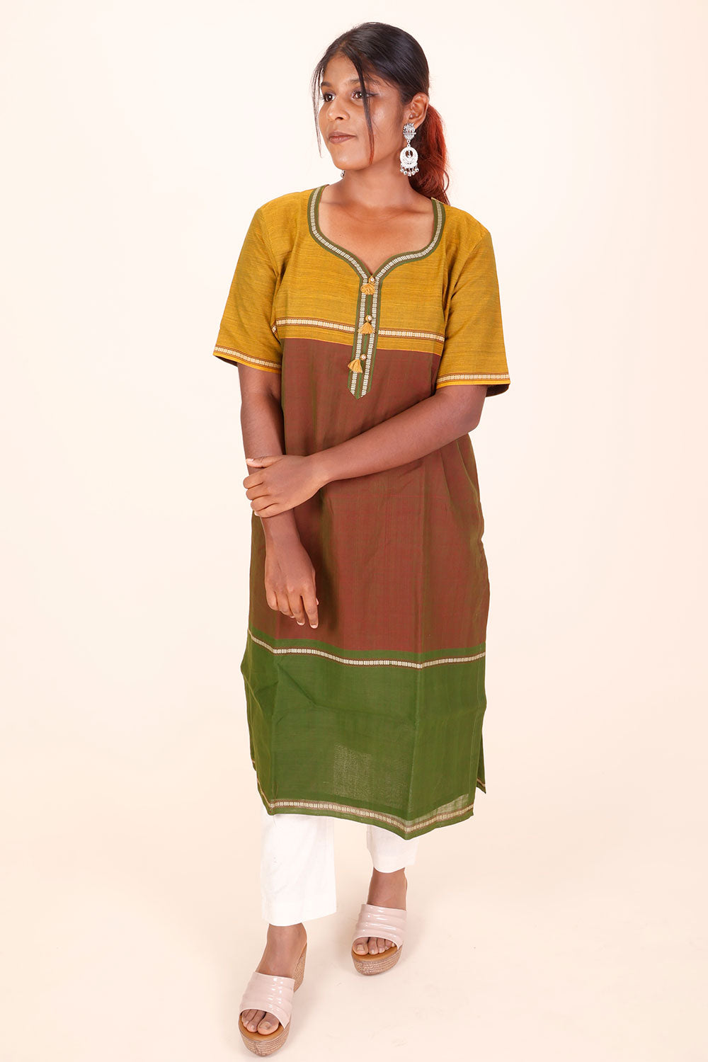 Multicolour Andhra cotton kurta 10070686