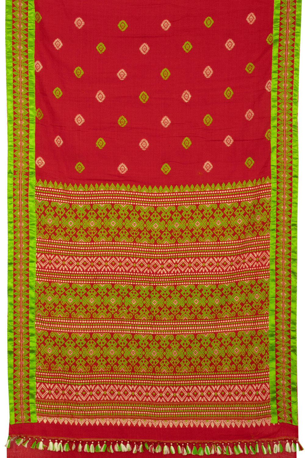 Red Handloom Assam Cotton Saree - Avishya