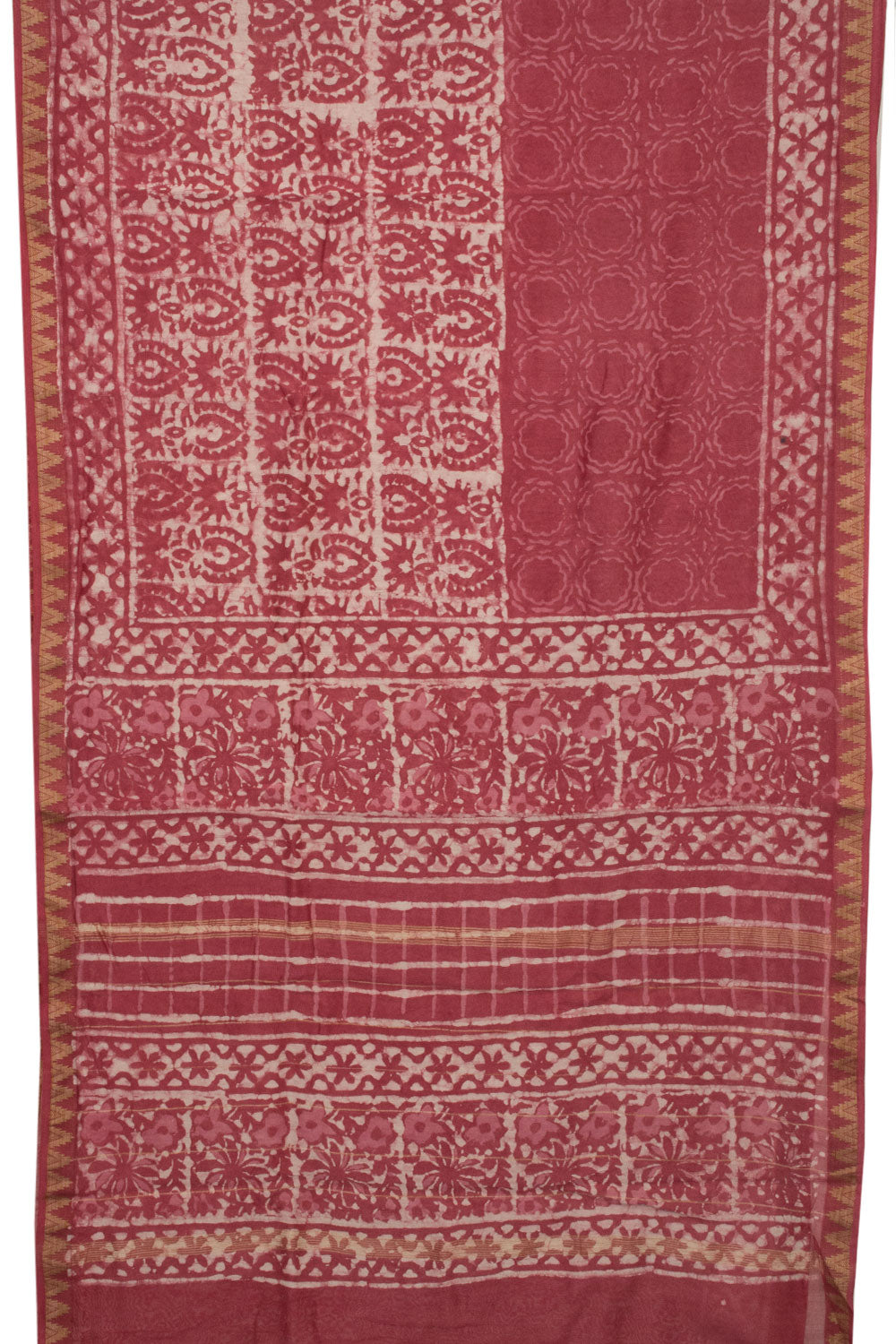 Red Bagh Printed Silk Cotton Saree-Avishya