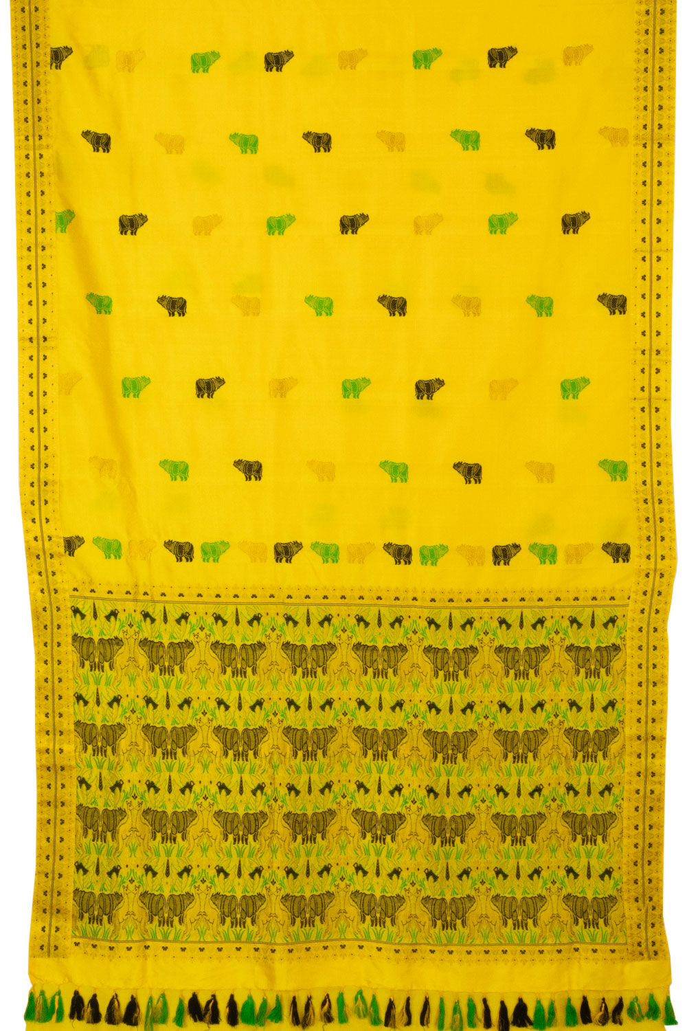 Yellow Handloom Assam Silk Saree - Avishya