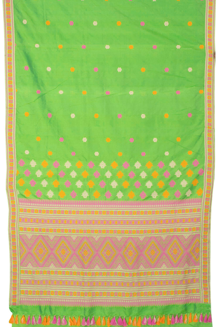 Green Handloom Assam Silk Saree - Avishya