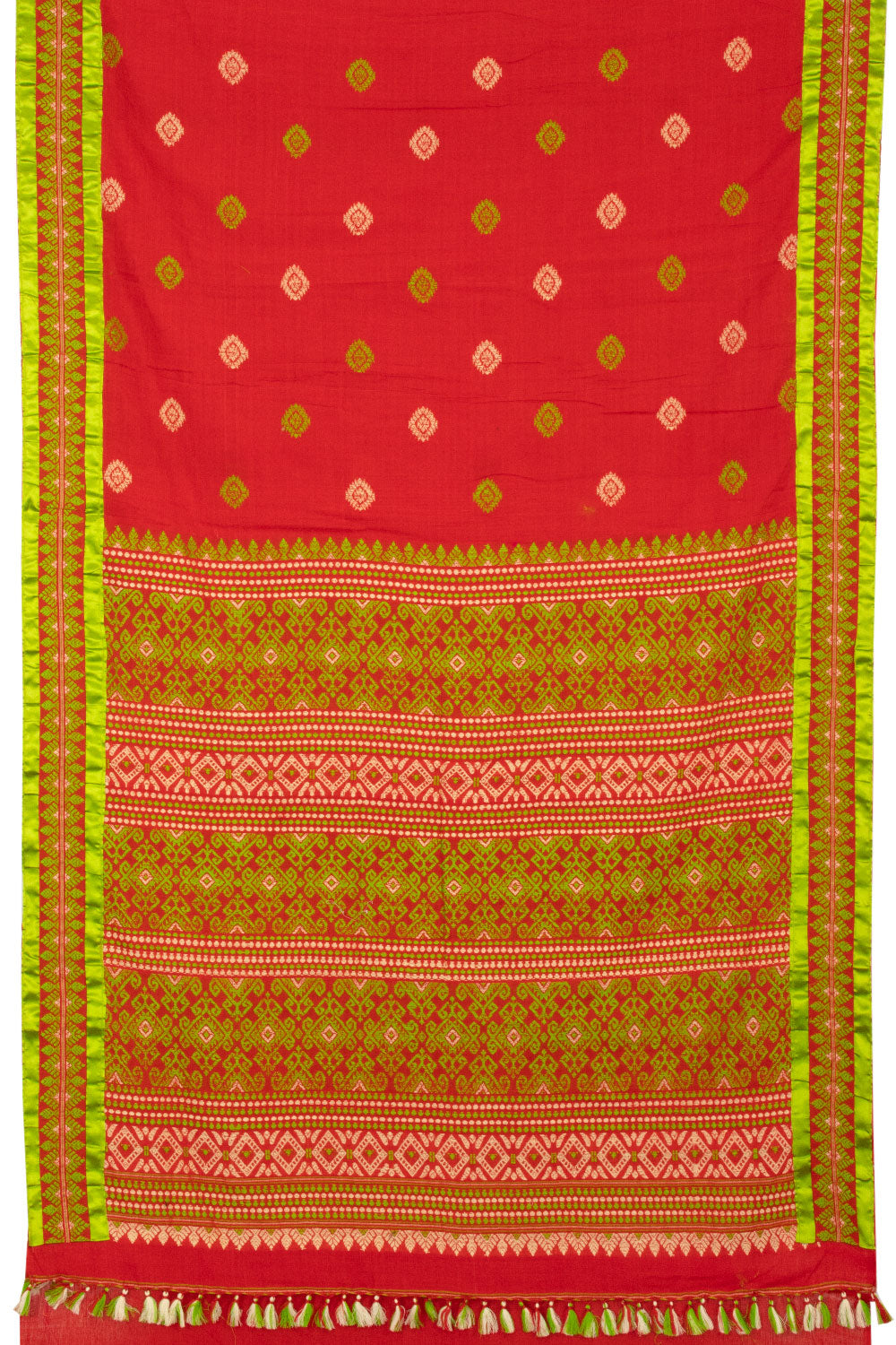 Red Handloom Assam Cotton Saree - Avishya