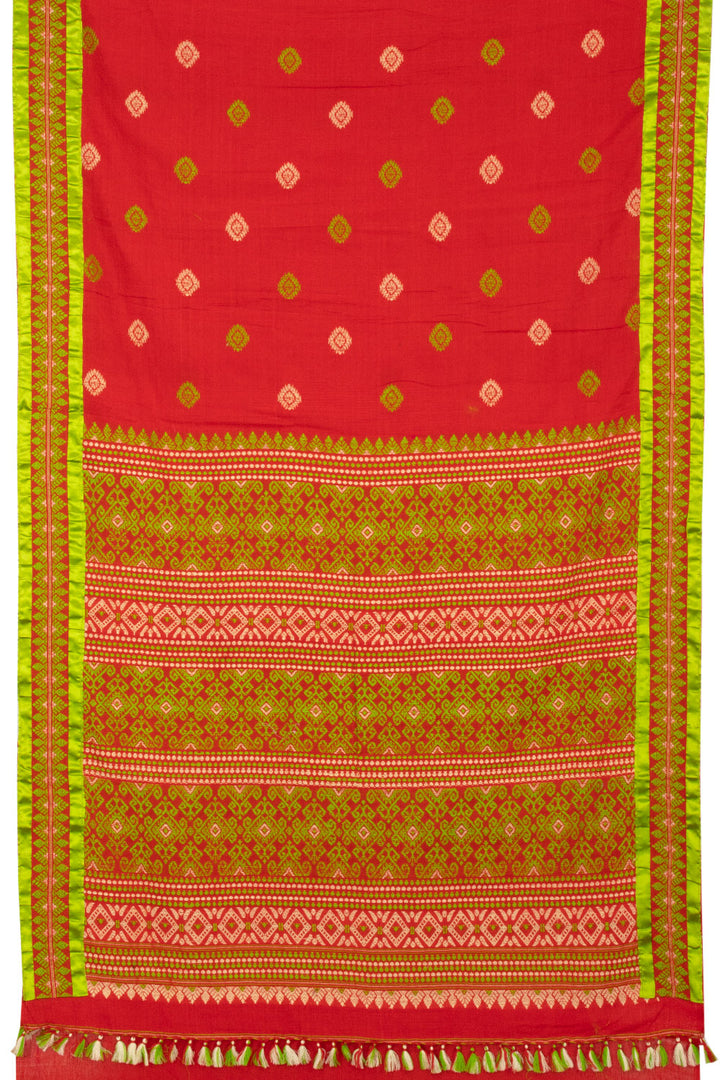 Red Handloom Assam Cotton Saree - Avishya