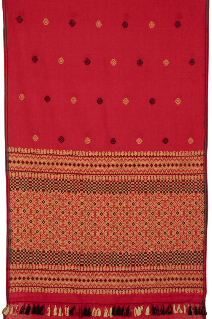 Red Handloom Assam Cotton Saree - Avishya