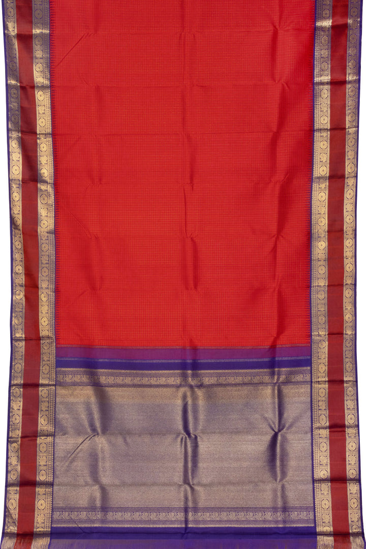 Red Korvai Kanjivaram Silk Saree