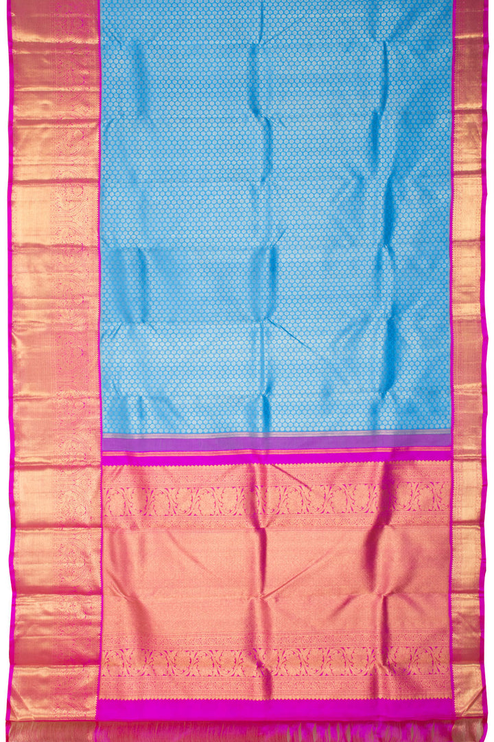 Ananda Blue Bridal Korvai Kanjivaram Silk Saree 10070592 - Avishya