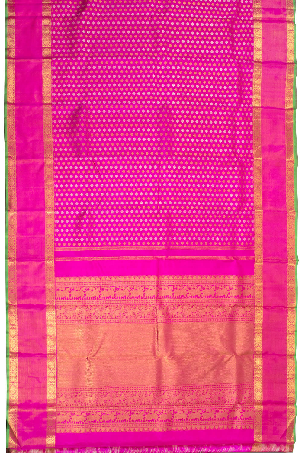 Hot Pink Bridal Kanjivaram Silk Saree 10070619