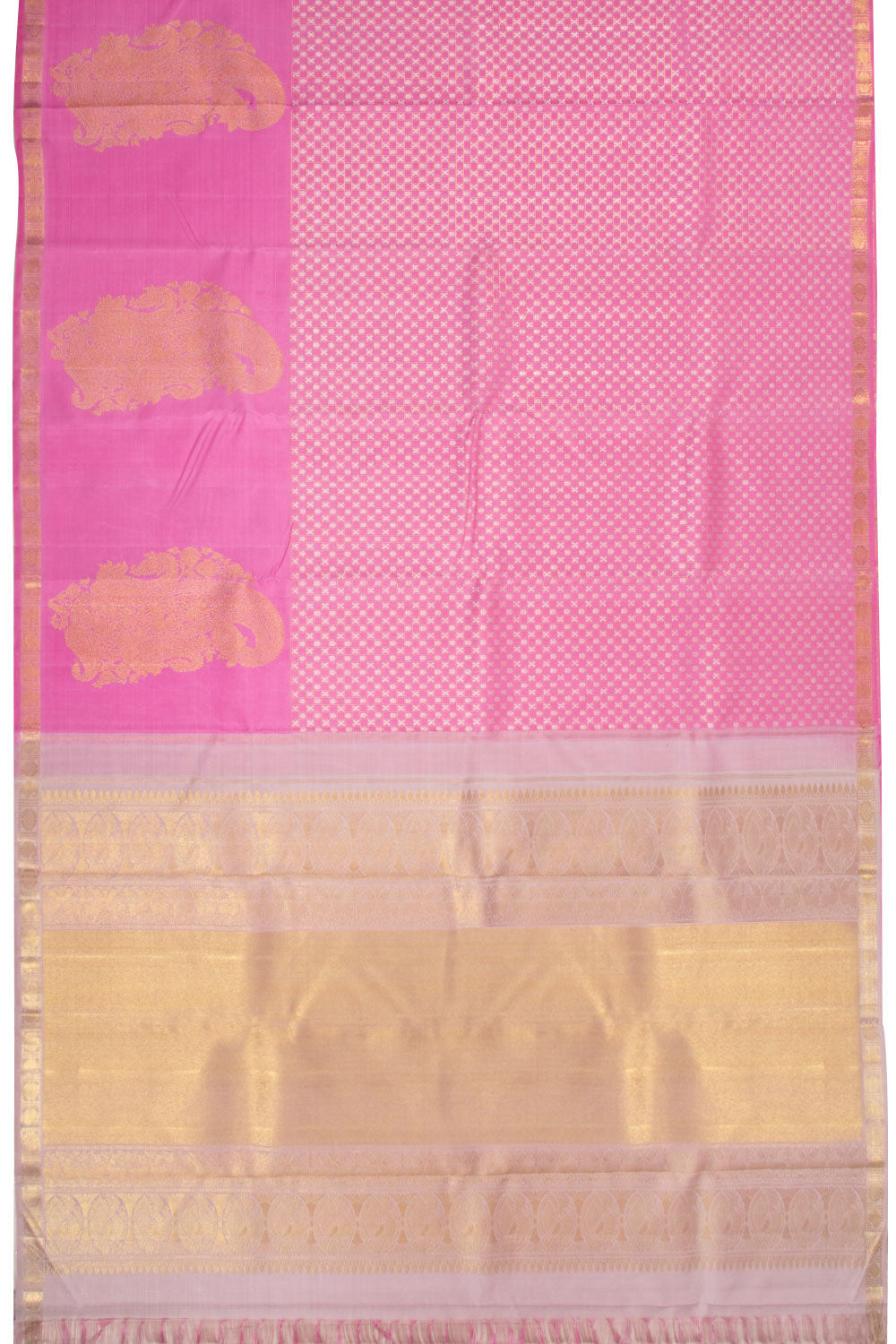 Dusky Pink Bridal Kanjivaram Silk Saree 10070625