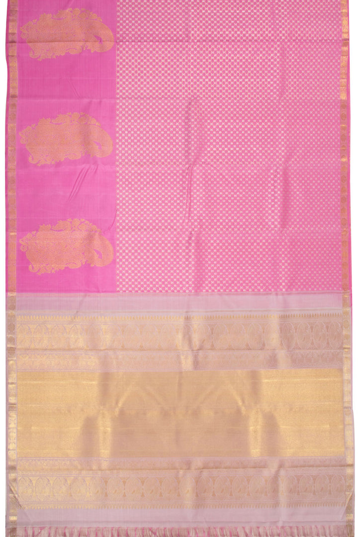 Dusky Pink Bridal Kanjivaram Silk Saree 10070625