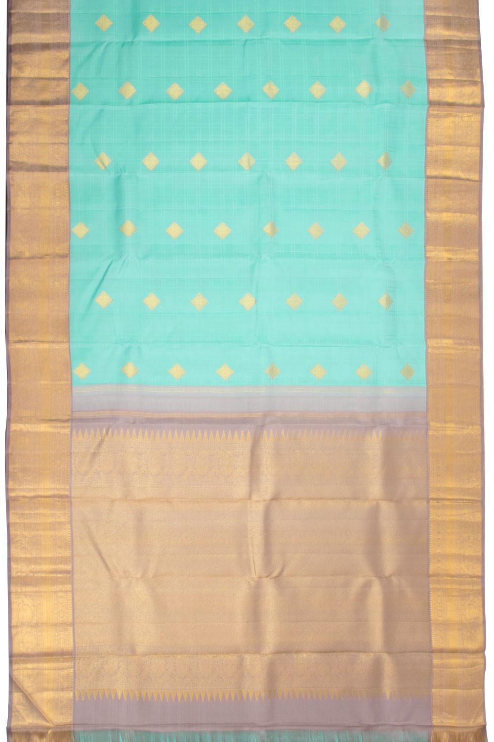 Light Aqua Green Kanjivaram Silk Saree 10070637