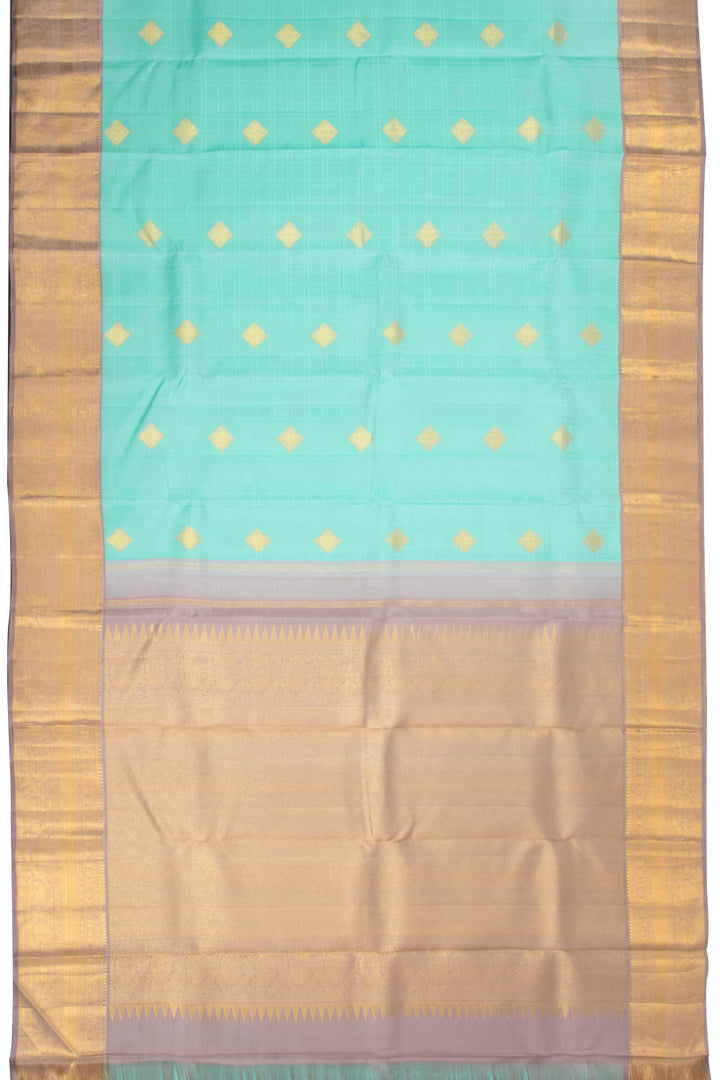 Light Aqua Green Kanjivaram Silk Saree 10070637